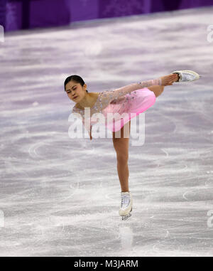 Gangneung, Corée du Sud. Feb 11, 2018. SATOKO Miyahara du Japon en action au cours de l'équipe Dames Programme court de patinage artistique unique événement à Gangneung Ice Arena pendant le 2018 Jeux Olympiques d'hiver de Pyeongchang. Crédit : Scott Mc Kiernan/ZUMA/Alamy Fil Live News Banque D'Images