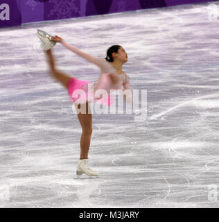 Gangneung, Corée du Sud. Feb 11, 2018. SATOKO Miyahara du Japon en action au cours de l'équipe Dames Programme court de patinage artistique unique événement à Gangneung Ice Arena pendant le 2018 Jeux Olympiques d'hiver de Pyeongchang. Crédit : Scott Mc Kiernan/ZUMA/Alamy Fil Live News Banque D'Images