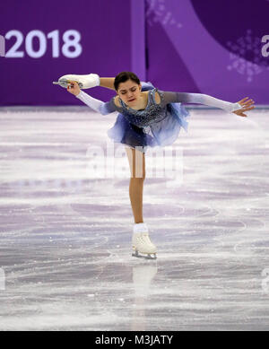 Gangneung, Corée du Sud. Feb 11, 2018. EVGENIA MEDVEDEVA de Russie en action au cours de l'équipe Dames Programme court de patinage artistique unique événement à Gangneung Ice Arena pendant le 2018 Jeux Olympiques d'hiver de Pyeongchang. Crédit : Scott Mc Kiernan/ZUMA/Alamy Fil Live News Banque D'Images