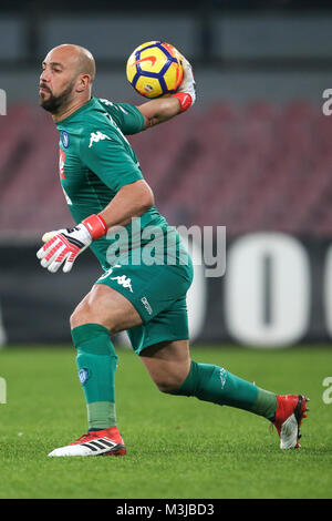 Naples, Italie. 10 février 2018, le stade San Paolo, Naples, Italie, Serie A football, Napoli contre Lazio ; gardien Pepe Reina de Napoli Crédit : Giampiero Sposito/Alamy Live News Banque D'Images