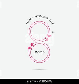 Creative 8 vecteur conception logo mars avec la Journée internationale de la femme journée de la femme.L'icône Symbole. Design minimaliste pour la journée internationale de la femme concept. Illustration de Vecteur