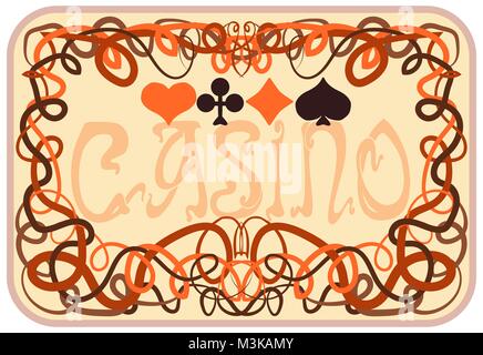 Casino poker carte d'invitation, vector illustration Illustration de Vecteur