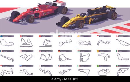 Pistes de course moteur Vector Illustration de Vecteur