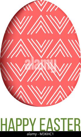 Joyeuses Pâques. Décoré avec des oeufs de fête rouge simple abstract décoration. isolés. Maison de vacances de printemps. Vector Illustration. Illustration de Vecteur