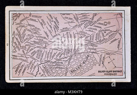 1882 - Carte Atlas Bradstreet Carte Mine d'argent - Cliff District - Colorado - États-Unis Banque D'Images