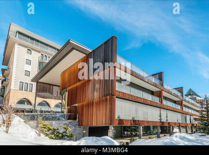 Architecture au centre ville de St.Moritz, Grisons, Suisse Banque D'Images