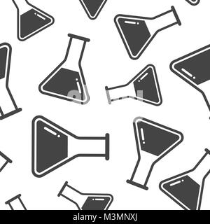 Tube à essai chimique de fond transparent. Business flat vector illustration. Expérimenter le symbole flacons modèle. Illustration de Vecteur