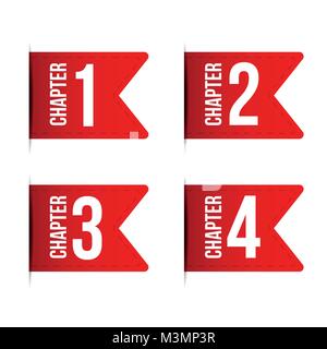 Chapitre Bookmark icon set Illustration de Vecteur