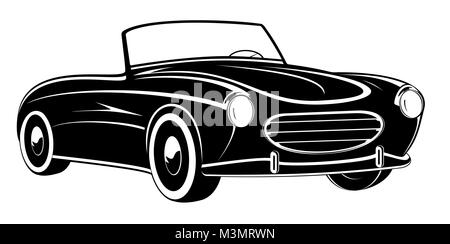 Voiture rétro. Vintage Car. Voiture de sport Illustration de Vecteur