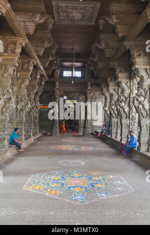 L'Inde, le Tamil Nadu, Tirukalukundram Vedagiriswarar, Temple Banque D'Images