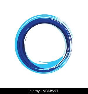 Symbole Zen Abstract Blue Ink Brush Vector Graphic Design Illustration de Vecteur