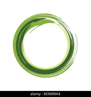 Symbole Zen Abstract Green Ink Brush Vector Graphic Design Illustration de Vecteur