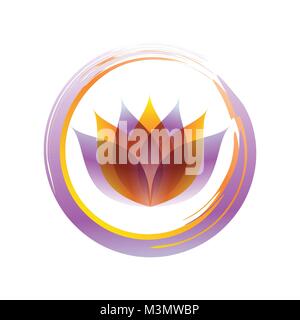 Lotus Zen élégant symbole abstrait Brush Vector Graphic Design Illustration de Vecteur