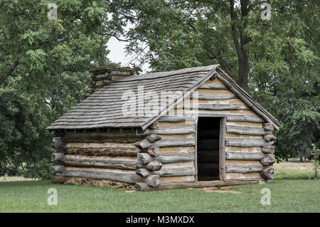 Log Cabin cabane en bois à Valley Forge National Historical Park en Pennsylvanie Banque D'Images