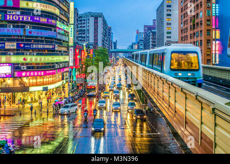 Vue de nuit de Taipei Banque D'Images