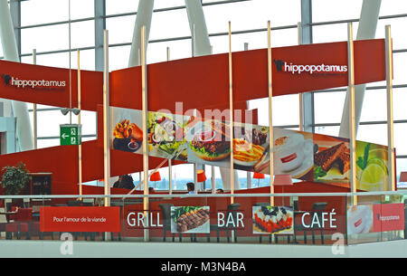 Hippopotamus Grill Bar Cafe, l'aéroport international Ferenc Listz, Budapest Hongrie8 Banque D'Images