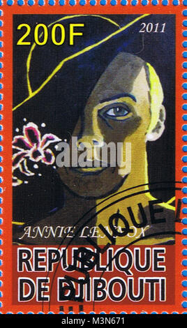 DJIBOUTI - circa 2011 : un timbre-poste imprimé dans la République de Djibouti montrant 'ann' Annie Lennox, vers 2011 Banque D'Images