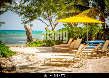 Plage de Rum Point sur l'île Grand Cayman Banque D'Images