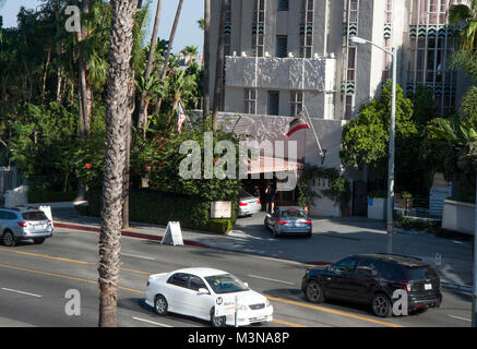 Entrée à l'hôtel historique Sunset Tower de l'époque Art déco sur le Sunset Strip à Los Angeles, CALIFORNIE, États-Unis Banque D'Images