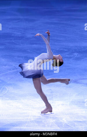 Yu Na Kim, de la Corée effectue au Pacific Coliseum lors d'une exposition pour marquer la fin de la compétition de patinage artistique des Jeux Olympiques de Vancouver. Banque D'Images