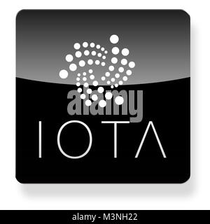 Iota cryptocurrency MIOTA logo comme une icône de l'application. Chemin de détourage inclus. Banque D'Images