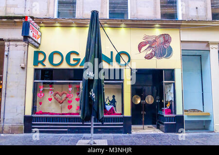 Vue extérieure de la célèbre Rogano Restaurant de fruits de mer, Exchange Place, Glasgow, Écosse, Royaume-Uni Banque D'Images