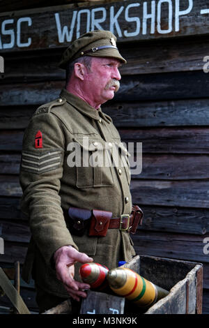 100e anniversaire de la bataille de Passchendaele Seconde Guerre mondiale, un front de l'Ouest à l'affichage commémorative 2017 Great Dorset Steam Fair, Blandford, UK. Banque D'Images