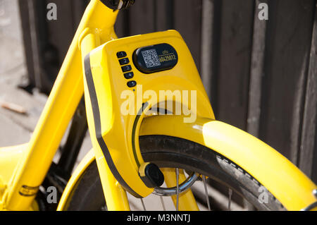 Service de location de vélos dockless Ofo Banque D'Images