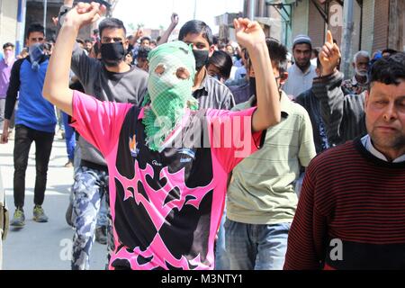 Les musulmans du Cachemire manifestant, baramulla, Cachemire, Inde, Asie Banque D'Images