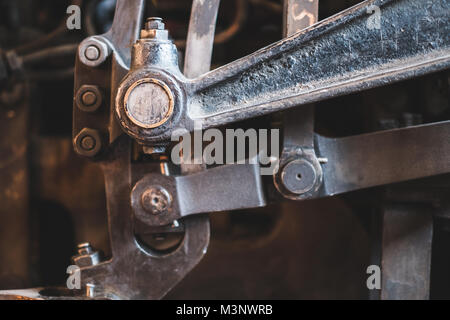 Technologie concept - gros plan machines vintage - vieille locomotive - détail Banque D'Images