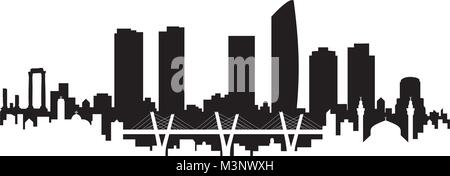 Amman Skyline Ville Silhouette Vector Design Art Illustration de Vecteur
