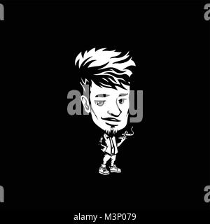 Un garçon avec grand chef et tenant un cigare dans la main vector illustration Illustration de Vecteur