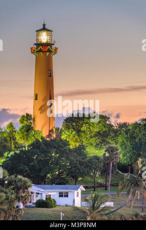 Jupiter, en Floride, USA à Jupiter Inlet la lumière. Banque D'Images