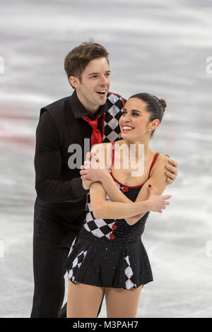 Valentina MARCHEI/Ondrej HOTAREK (ITA), patinage artistique, patinage artistique, patinage en couple d'événements de l'équipe de patinage libre, les Jeux Olympiques d'hiver de PyeongChang 2018, Gangneung Ice Arena, de Corée du Sud le 11 février 2018. Credit : Enrico Calderoni/AFLO/Alamy Live News Banque D'Images