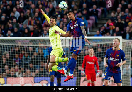 Barcelone, Espagne. Feb 11, 2018. Paulinho Bezerra pendant le match entre le FC Barcelone et Getafe CF, le 11 février 2018, à Barcelone, Espagne. Más Información Gtres Crédit : Comuniación sur ligne, S.L./Alamy Live News Banque D'Images