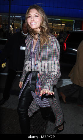 NEW YORK, NY 12 février : Jessica Biel à Good Morning America à New York le 12 février 2018. Credit : RW/MediaPunch/Alamy Live News Banque D'Images