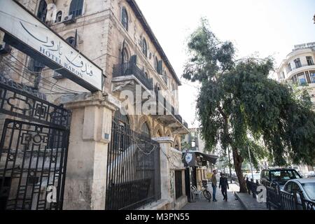 Alep, Syrie. 2Nd Nov 2017. Historique d'Alep Baron Hôtel a été fondé en 1911 par deux frères arméniens. Parmi les invités, David Rockefeller, Theodore Roosevelt, Agatha Christie et Charles Lindbergh. Credit : Sally Hayden/SOPA/ZUMA/Alamy Fil Live News Banque D'Images