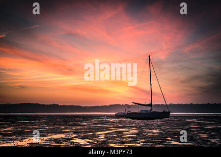 Coucher du soleil à Saint Jacut de la Mer Banque D'Images