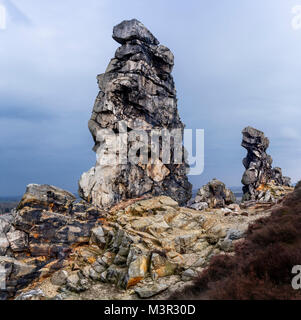 Le Mur du diable (Teufelsmauer) près de Blankenburg, Harz Banque D'Images