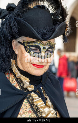 Venise, Italie - 5 février 2018 - Les masques du Carnaval 2018. Le Carnaval de Venise est un festival annuel de Venise, Italie. Banque D'Images