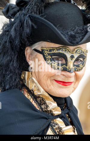 Venise, Italie - 5 février 2018 - Les masques du Carnaval 2018. Le Carnaval de Venise est un festival annuel de Venise, Italie. Banque D'Images