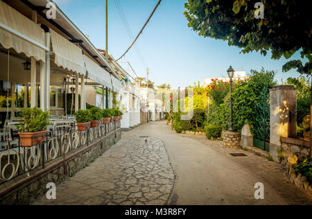 Street d'Anacapri ville sur l'île de Capri en Italie Banque D'Images