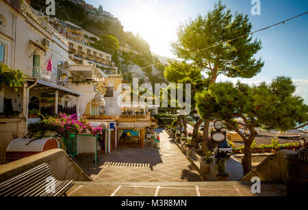 Côte Amalfitaine - voir sur la promenade à Positano, Italie Banque D'Images