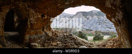 Cave dans le désert de Tabernas, panorama Banque D'Images