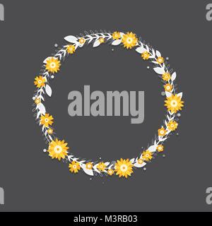 Fleurs blanc jaune ring Illustration de Vecteur