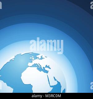 World globe Europe blue wave background Illustration de Vecteur