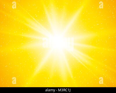 Rayons de soleil jaune et points abstract background Illustration de Vecteur