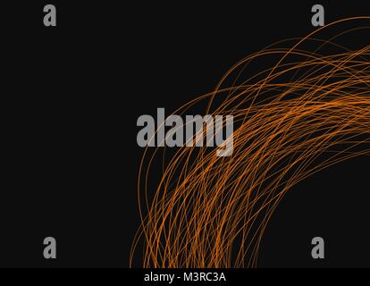 Fine ligne orange sur fond noir Illustration de Vecteur