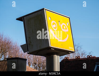 Smiley Face, Speed Camera, Caversham, Reading, Berkshire, Angleterre. Banque D'Images