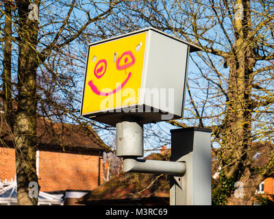 Smiley Face, Speed Camera, Caversham, Reading, Berkshire, Angleterre. Banque D'Images